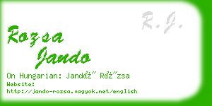 rozsa jando business card